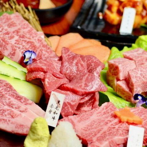The course is great ♪ Course with 3 types / 5 types / 7 types of Japanese black beef 4,000 yen ~ ★ + 1000 yen 90 minutes / + 1500 yen with 120 minutes all-you-can-drink ♪