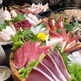 【8品5500円】前菜・刺身盛・半身揚など8品2H飲み放題付き5500円♪
