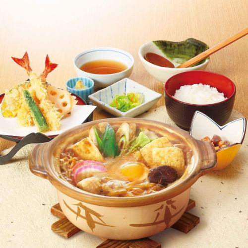四川風みそ煮込天ぷら定食