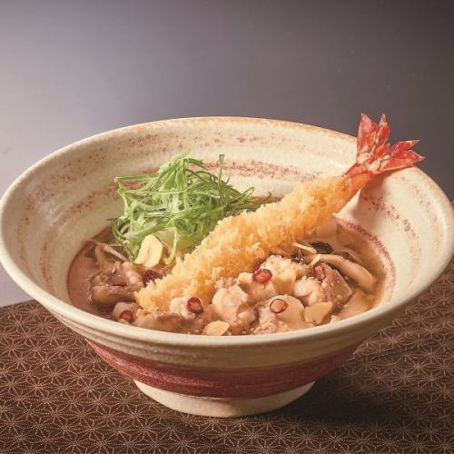 大海老天国産牛もつきしめん