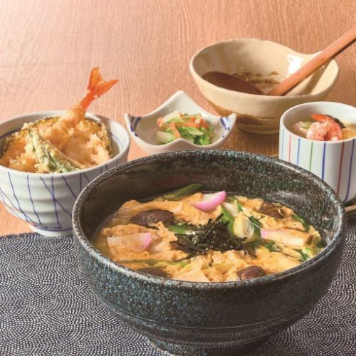 五目きしめんと天ぷらミニ丼セット