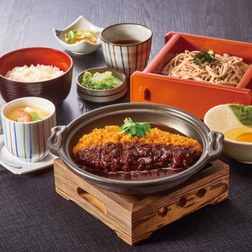 【こだわり豚ロース】味噌かつ鍋定食 お得な茶碗蒸し付