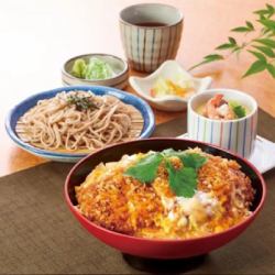 【特級豬裡肌】豬排蓋飯配麵條，贈送茶碗蒸（蒸蛋奶）