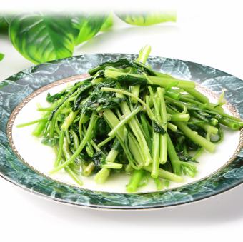 アスパラガスの塩味炒め/空心菜のさっぱり炒め