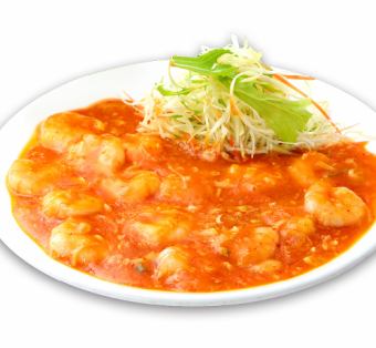 エビチリソース炒め/白身魚の甘酢あんかけ