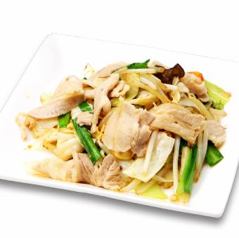 肉野菜炒め/揚げナスの特製ソースかけ