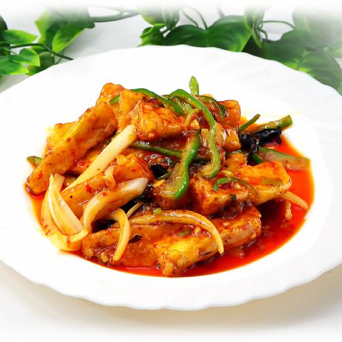 揚げ豆腐チリソース/揚げ豆腐の辛し炒め