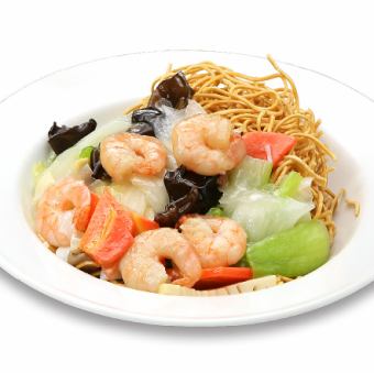 海鮮あんかけ焼きそば/エビかた焼きそば