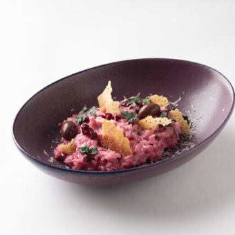 豆乳とビーツのリゾット