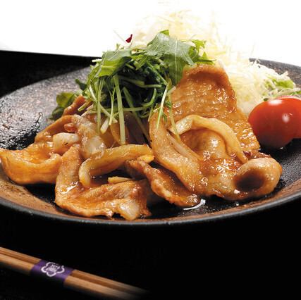 ポーク生姜焼きとキャベツ盛り