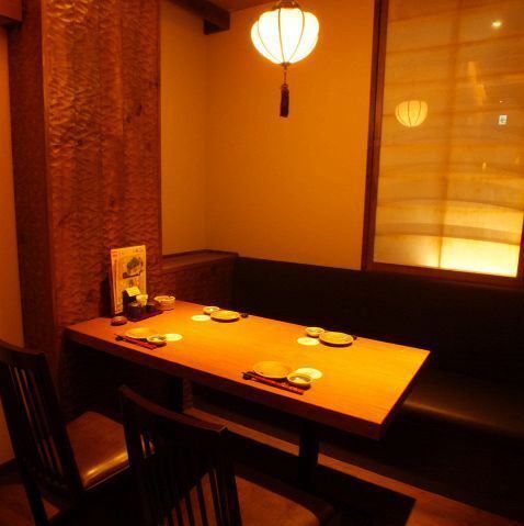 完全個室席は2名様～ご利用可＊デートでのご利用に人気！