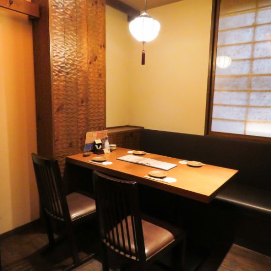 完全個室席は2名様～ご利用可＊デートでのご利用に人気！