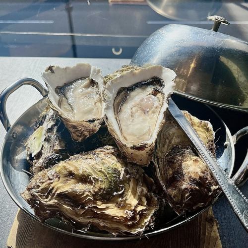 Steamed oysters with shells