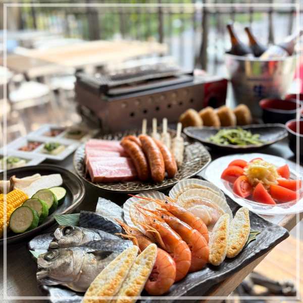【預約】當季海灘BBQ套餐！包含東北地方酒、生啤酒等120分鐘高級無限暢飲。
