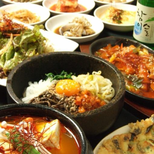 【4人訂購！共10道菜☆】Pocha原創韓式菜單和9種火鍋套餐2980日元