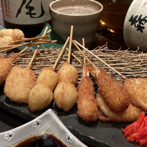 Osaka specialty kushikatsu too!