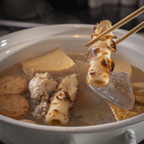 単品で頼むよりもお得！店主がじっくりひいた出汁を楽しめる「おでん6品盛り（おまかせ）」 1200円(税込)