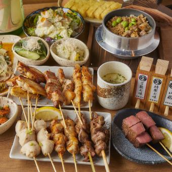 人気NO1！焼き鳥・牛タン・肥前名物をバランスよく【王道宴会コース】2時間飲み放題付9品4000円