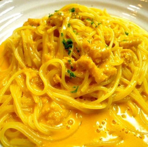 Tori cream pasta with sea urchin