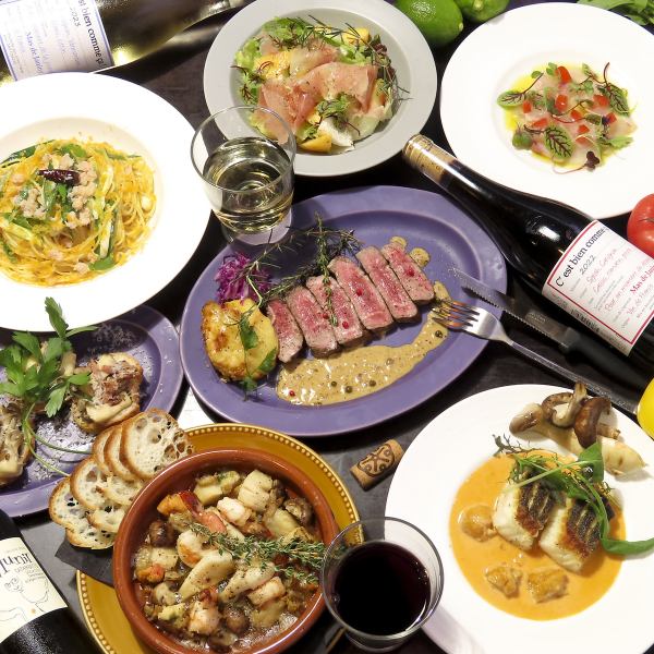 Most popular [Available on the day] Eat domestic beef skirt steak, shrimp and mushroom ajillo, and more! 2 hours all-you-can-drink [Luxury course]