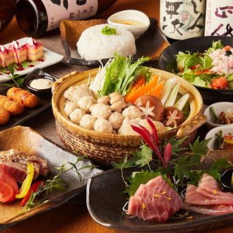 3小时无限畅饮8道菜的“实惠火锅套餐” ◆清溪鸡肉和丸子火锅主菜4000日元！