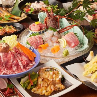 3-hour all-you-can-drink "Premium Hot Pot Course" with 10 dishes in total - Main dish is domestic black beef shabu-shabu hot pot