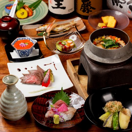 【お料理のみ】たっぷりの夏野菜に中とろ、和牛、鱧、鮎など文月の厳選コース〈全9品〉11000円