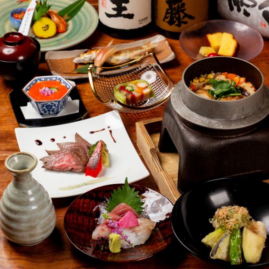 【お料理のみ】たっぷりの夏野菜に中とろ、和牛、鱧、鮎など文月の厳選コース〈全9品〉11000円
