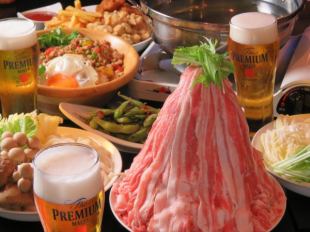 【3】 【Weekday Limited】 Shabu Shabu Food Release 6 items & Maximum 180 minute drink unlimited ♪ 【2280 yen】