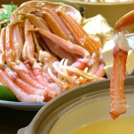ご好評につき復活★90分飲み放題付き＜蟹しゃぶと豪華あわびステーキ＞６０００円コース