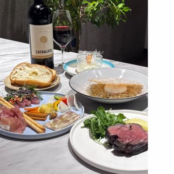 【360gリブロースのローストビーフフランベコース】