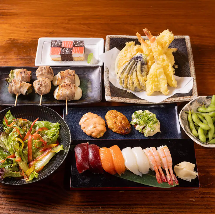 寿司と天ぷら食べ放題コース4,000円（税込）！飲み放題付♪