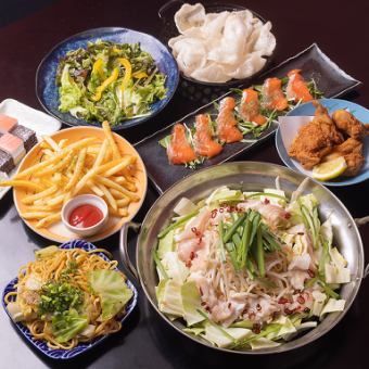 【もつ鍋食べ放題コース】ぷりぷりのもつ鍋が食べ放題♪120分スタンダード飲み放題付き！！