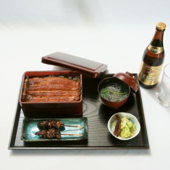 共水うな重・ビールとのセット