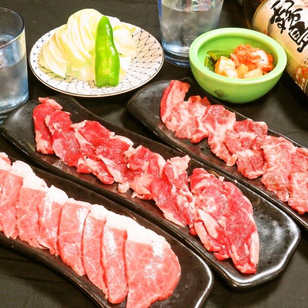 The popular "Yakiniku A set" where you can fully enjoy the taste of meat