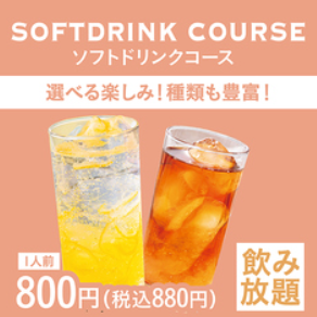 【ソフトドリンク飲み放題】3杯以上飲むなら断然おトク！全13品！<120分L.O.90分>