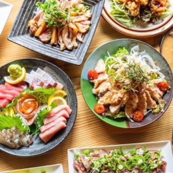 【３時間飲み放題付き】大満足コース◆名物藁焼き・お造り盛り等全10品！生ビール付6000円(税込)