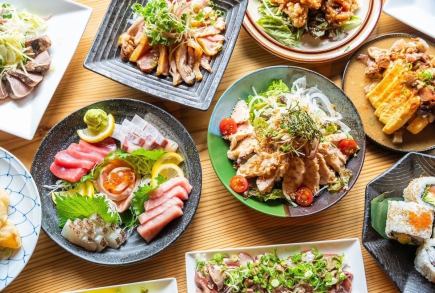 【３時間飲み放題付き】大満足コース◆名物藁焼き・お造り盛り等全10品！生ビール付6000円(税込)