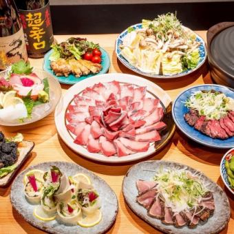 【３時間飲放題付】ブリしゃぶコース◆名物藁焼き・お造り盛り等全11品！生ビール付7000円(税込)