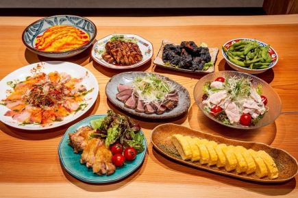 【２時間飲放題付】満足コース◆カツオ藁焼き・阿波尾鶏ステーキ等全9品!生ビール付5000円(税込)