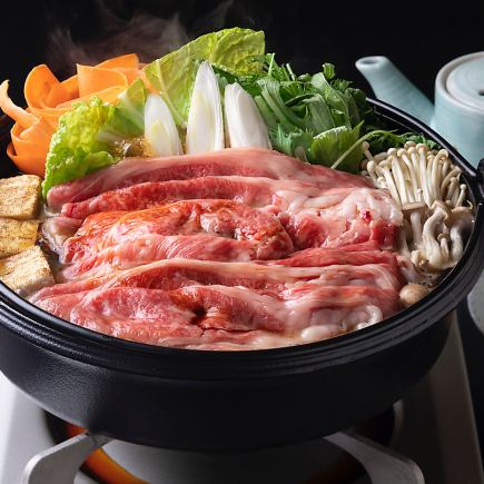 Excellent ★ 150g Japanese Black Beef Sukiyaki Course with 90 minutes of all-you-can-drink! 8100 yen (tax included)