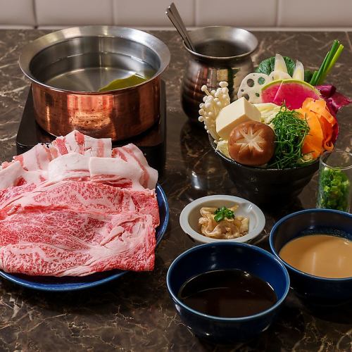 Japanese Black Beef and Agu Pork (Pie Pork) Shabu-shabu 200g Course