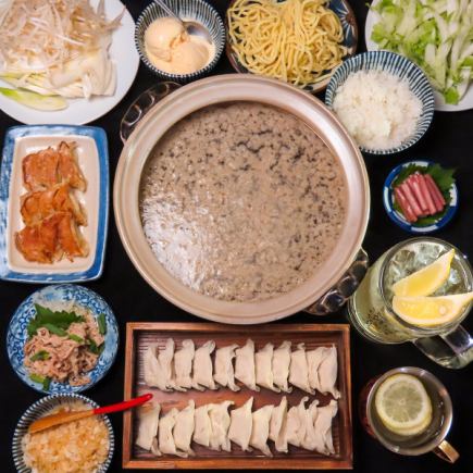 【餃子の背脂鍋プラン】2H[飲放]付◎うまいが正義!!ガツっと♪餃子の背脂鍋＋10品⇒3800円