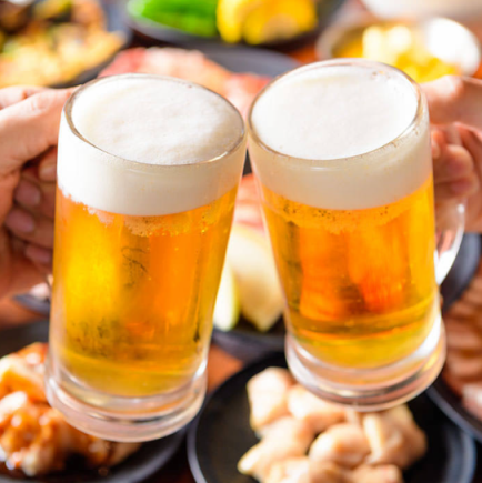 【당일 예약 OK!!】일~목 한정◎적자 각오!!생맥주가 있는 단품 음료 무제한⇒1500엔(부가세 포함)