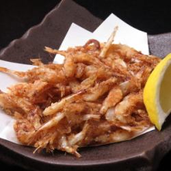 Fried white shrimp