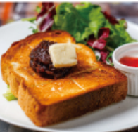 Thick-cut toast with bean paste and butter (single item)