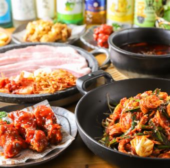 明洞プレミアムコース《150分》飲み放題つき！サムギョプサル × 自家製丸ごとサムゲタンWメイン