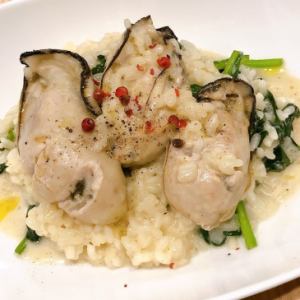 Oyster cream risotto