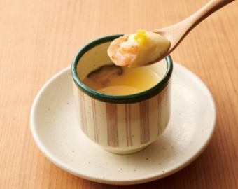 手火山餡入り 冷製茶碗蒸し