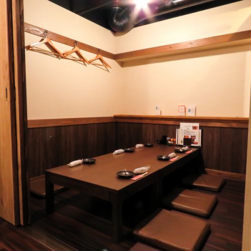 Semi-private room seating with a sunken kotatsu